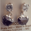Brinco de Prata Zircônia Meia Lua Roxa - Image 2