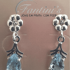 Brinco de Prata Topázio Azul Gota